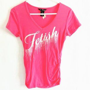 Women's V-neck Pink T-shirt Fetish authentic